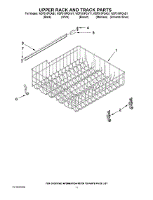 09 - Upper Rack And Track Parts parts for Whirlpool Dishwasher WDF310PCAT1 / from AppliancePartsPros.com