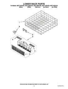 10 - Lower Rack Parts parts for Whirlpool Dishwasher WDT710PAYM3 / from AppliancePartsPros.com
