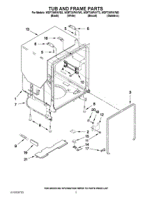05 - Tub And Frame Parts parts for Whirlpool Dishwasher WDF730PAYT3 / from AppliancePartsPros.com