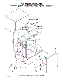 05 - Tub And Frame Parts parts for Whirlpool Dishwasher WDF310PAAD1 / from AppliancePartsPros.com