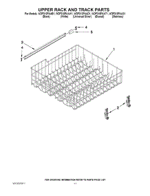 09 - Upper Rack And Track Parts parts for Whirlpool Dishwasher WDF310PAAD1 / from AppliancePartsPros.com