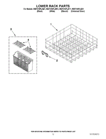 10 - Lower Rack Parts parts for Whirlpool Dishwasher WDF310PLAT1 / from AppliancePartsPros.com
