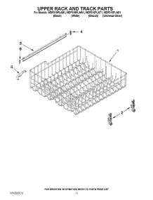 09 - Upper Rack And Track Parts parts for Whirlpool Dishwasher WDF310PLAB1 / from AppliancePartsPros.com