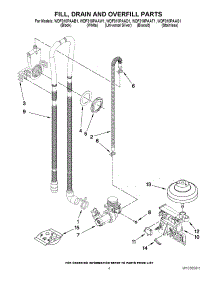 04 - Fill, Drain And Overfill Parts parts for Whirlpool Dishwasher WDF310PAAS1 / from AppliancePartsPros.com