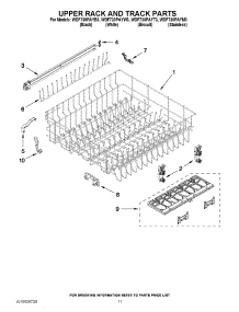 09 - Upper Rack And Track Parts parts for Whirlpool Dishwasher WDF730PAYB3 / from AppliancePartsPros.com
