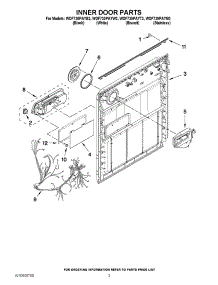 03 - Inner Door Parts parts for Whirlpool Dishwasher WDF730PAYM3 / from AppliancePartsPros.com