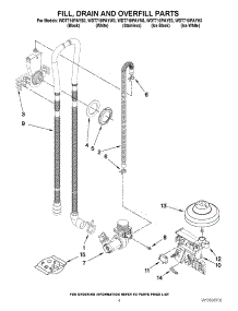 04 - Fill, Drain And Overfill Parts parts for Whirlpool Dishwasher WDT710PAYB3 / from AppliancePartsPros.com