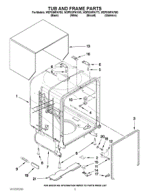05 - Tub And Frame Parts parts for Whirlpool Dishwasher WDF530PAYB3 / from AppliancePartsPros.com