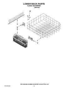 10 - Lower Rack Parts parts for Whirlpool Dishwasher BLB14BRANA0 / from AppliancePartsPros.com
