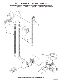 04 - Fill, Drain And Overfill Parts parts for Whirlpool Dishwasher WDF510PAYD6 / from AppliancePartsPros.com