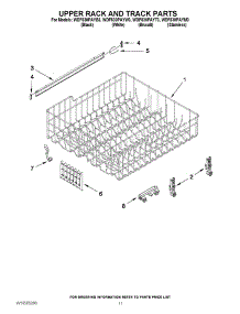 09 - Upper Rack And Track Parts parts for Whirlpool Dishwasher WDF530PAYM3 / from AppliancePartsPros.com