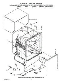 05 - Tub And Frame Parts parts for Whirlpool Dishwasher WDF510PAYT4 / from AppliancePartsPros.com