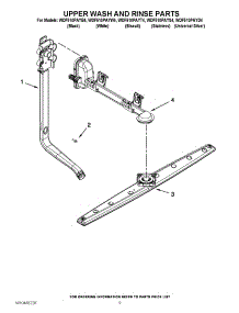 07 - Upper Wash And Rinse Parts parts for Whirlpool Dishwasher WDF510PAYB4 / from AppliancePartsPros.com