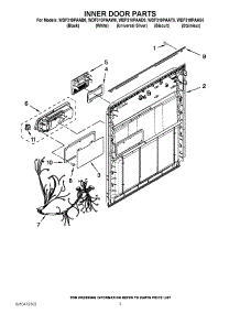 03 - Inner Door Parts parts for Whirlpool Dishwasher WDF310PAAS0 / from AppliancePartsPros.com