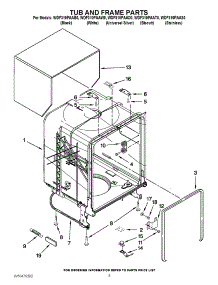 05 - Tub And Frame Parts parts for Whirlpool Dishwasher WDF310PAAS0 / from AppliancePartsPros.com