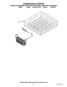 10 - Lower Rack Parts parts for Whirlpool Dishwasher WDF310PAAS0 / from AppliancePartsPros.com