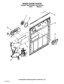 03 - Inner Door Parts parts for Whirlpool Dishwasher 7WDT770PAYW2 / from AppliancePartsPros.com
