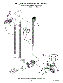 04 - Fill, Drain And Overfill Parts parts for Whirlpool Dishwasher 7WDT770PAYM2 / from AppliancePartsPros.com
