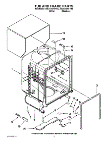 05 - Tub And Frame Parts parts for Whirlpool Dishwasher 7WDT770PAYM2 / from AppliancePartsPros.com