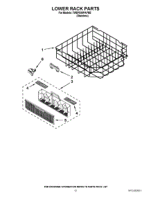 10 - Lower Rack Parts parts for Whirlpool Dishwasher 7WDF530PAYM2 / from AppliancePartsPros.com