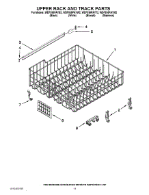 09 - Upper Rack And Track Parts parts for Whirlpool Dishwasher WDF530PAYB2 / from AppliancePartsPros.com