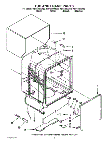 05 - Tub And Frame Partsc parts for Whirlpool Dishwasher WDF530PAYW2 / from AppliancePartsPros.com