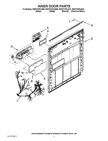 03 - Inner Door Parts parts for Whirlpool Dishwasher WDF310PLAW0 / from AppliancePartsPros.com