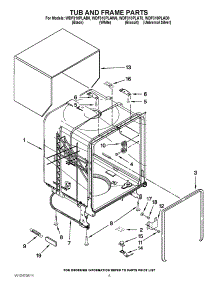 05 - Tub And Frame Parts parts for Whirlpool Dishwasher WDF310PLAD0 / from AppliancePartsPros.com