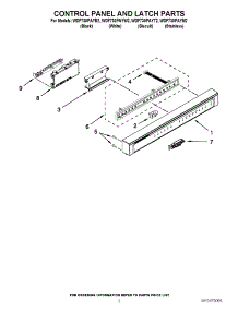 02 - Control Panel And Latch Parts parts for Whirlpool Dishwasher WDF730PAYT2 / from AppliancePartsPros.com
