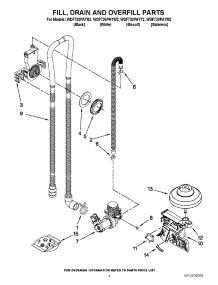 04 - Fill, Drain And Overfill Parts parts for Whirlpool Dishwasher WDF730PAYT2 / from AppliancePartsPros.com