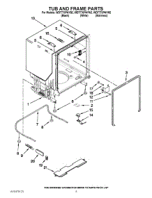 05 - Tub And Frame Parts parts for Whirlpool Dishwasher WDT770PAYB2 / from AppliancePartsPros.com