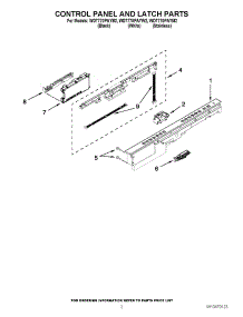 02 - Control Panel And Latch Parts parts for Whirlpool Dishwasher WDT770PAYW2 / from AppliancePartsPros.com