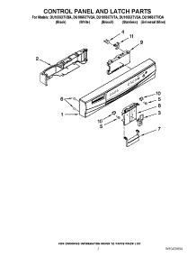 02 - Control Panel And Latch Parts parts for Whirlpool Dishwasher DU1055XTVQA / from AppliancePartsPros.com