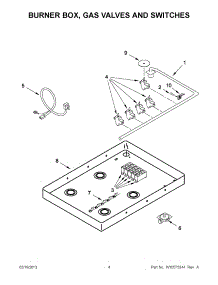 02 - Burner Box, Gas Valves And Switches parts for Whirlpool Cooktop GLS3665RS03 / from AppliancePartsPros.com