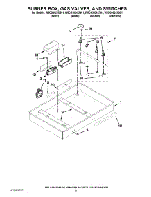 02 - Burner Box, Gas Valves, And Switches parts for Whirlpool Cooktop W5CG3024XT01 / from AppliancePartsPros.com