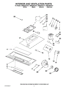 03 - Interior And Ventilation Parts parts for Whirlpool Microwave GMH5205XVB1 / from AppliancePartsPros.com