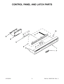 02 - Control Panel And Latch Parts parts for Whirlpool Dishwasher WDF530PLYM4 / from AppliancePartsPros.com