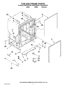 05 - Tub And Frame Parts parts for Whirlpool Dishwasher WDT910SSYB1 / from AppliancePartsPros.com