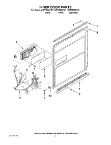 03 - Inner Door Parts parts for Whirlpool Dishwasher WDF750SAYB1 / from AppliancePartsPros.com
