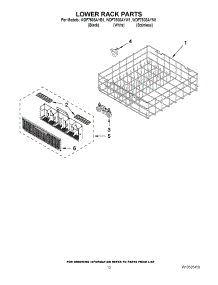 10 - Lower Rack Parts parts for Whirlpool Dishwasher WDF750SAYB1 / from AppliancePartsPros.com