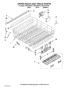 09 - Upper Rack And Track Parts parts for Whirlpool Dishwasher WDT910SAYE1 / from AppliancePartsPros.com