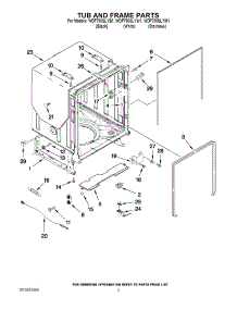 05 - Tub And Frame Parts parts for Whirlpool Dishwasher WDF780SLYB1 / from AppliancePartsPros.com