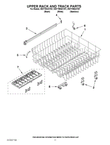 09 - Upper Rack And Track Parts parts for Whirlpool Dishwasher WDT790SAYB1 / from AppliancePartsPros.com