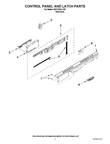 02 - Control Panel And Latch Parts parts for Whirlpool Dishwasher WDT790SLYM1 / from AppliancePartsPros.com