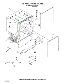 05 - Tub And Frame Parts parts for Whirlpool Dishwasher WDT790SLYM1 / from AppliancePartsPros.com