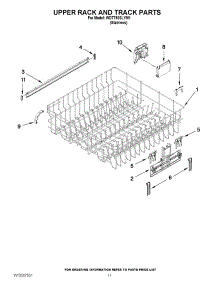 09 - Upper Rack And Track Parts parts for Whirlpool Dishwasher WDT790SLYM1 / from AppliancePartsPros.com