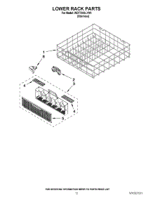 10 - Lower Rack Parts parts for Whirlpool Dishwasher WDT790SLYM1 / from AppliancePartsPros.com