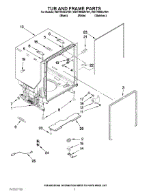 05 - Tub And Frame Parts parts for Whirlpool Dishwasher WDT790SAYM1 / from AppliancePartsPros.com