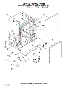 05 - Tub And Frame Parts parts for Whirlpool Dishwasher WDT910SAYM1 / from AppliancePartsPros.com