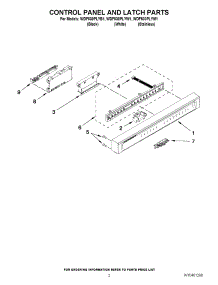 02 - Control Panel And Latch Parts parts for Whirlpool Dishwasher WDF530PLYM1 / from AppliancePartsPros.com